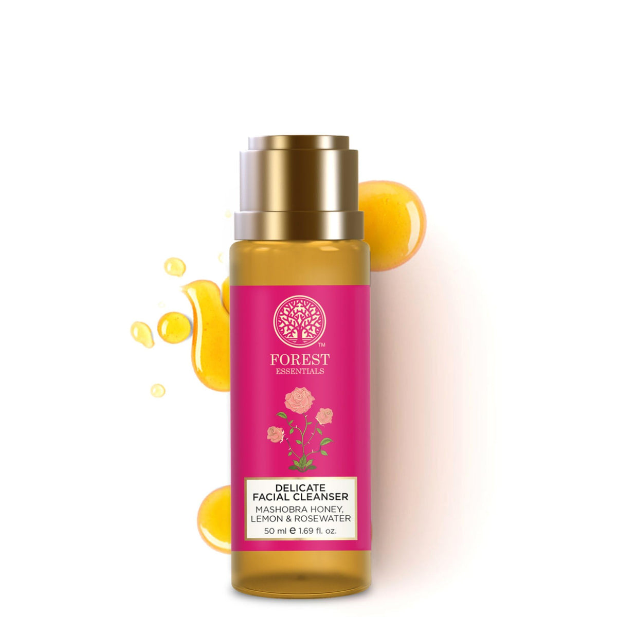 Forest Essentials Travel Size Delicate Facial Cleanser Mashobra Honey, Lemon & Rosewater 50ml (Face Wash)