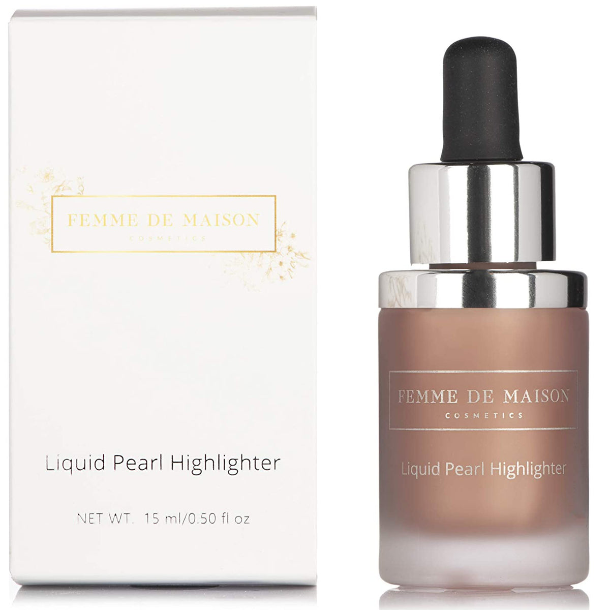 Femme de Maison Cosmetics - Liquid Pearl Highlighter, Long Lasting, Non-Drying Formula with Vitamin E, 100% Gluten, Paraben & Phthalate-Free, Cruelty-Free, Face & Body Highlighter (Perle de Cuivre 03)