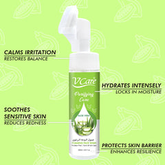 V Care Foaming Face Wash 200ml | Aloe Vera Infused | Gentle Cleanser for Blissfully Calm Skin