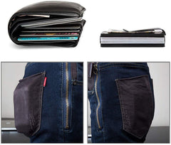 Nesitu Luxdovy Carbon fiber Credit card holder with stainless steel metal Money clip RFID Blocking slim Aluminum Wallet purse for Men & Women (black)