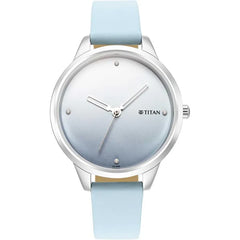 Titan Women Leather Pastel Dreams Analog Blue Dial Watch-2664Sl02, Band Color-Blue