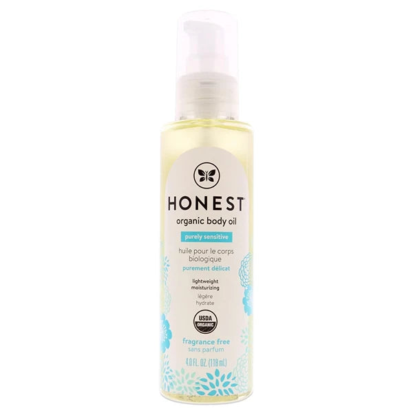 The Honest Company Organic Body Oil Moisturizer for Baby & Family | Lightweight, Hypoallergenic, Fragrance-Free | Plant-Based Hydration with Avocado, Coconut & Jojoba Oils | Gentle Nourishing Skin Care