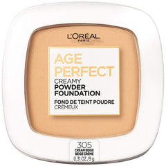 (305 Cream Beige) - L'Oreal Paris Age Perfect Creamy Powder Foundation Compact, 305 Cream Beige, 10ml