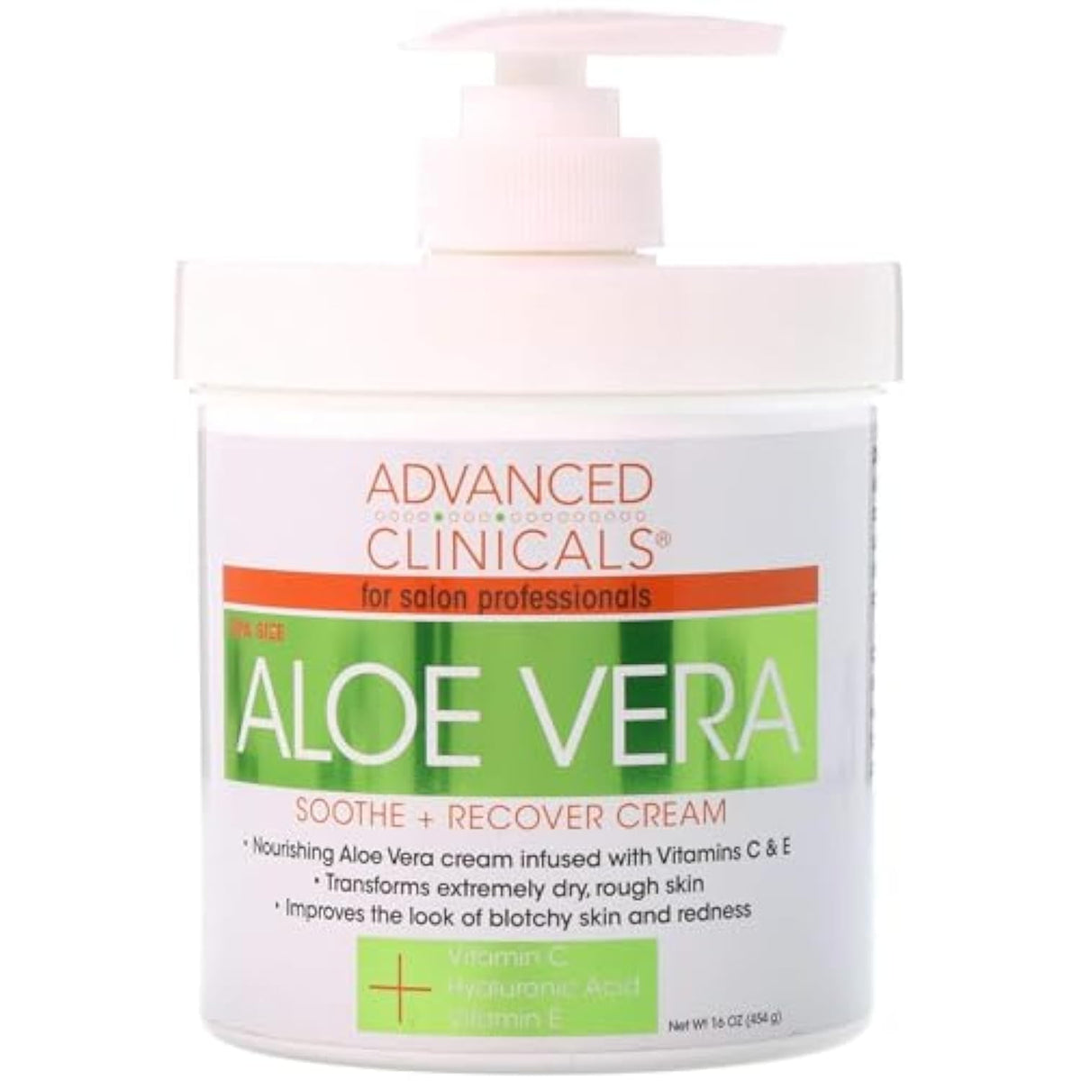 Advanced Clinicals, Soothe + Recovery Cream with Aloe Vera, 16 oz (454 g)