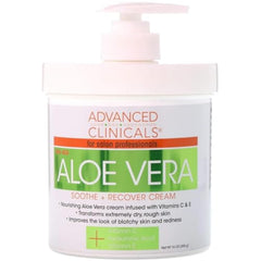 Advanced Clinicals, Soothe + Recovery Cream with Aloe Vera, 16 oz (454 g)