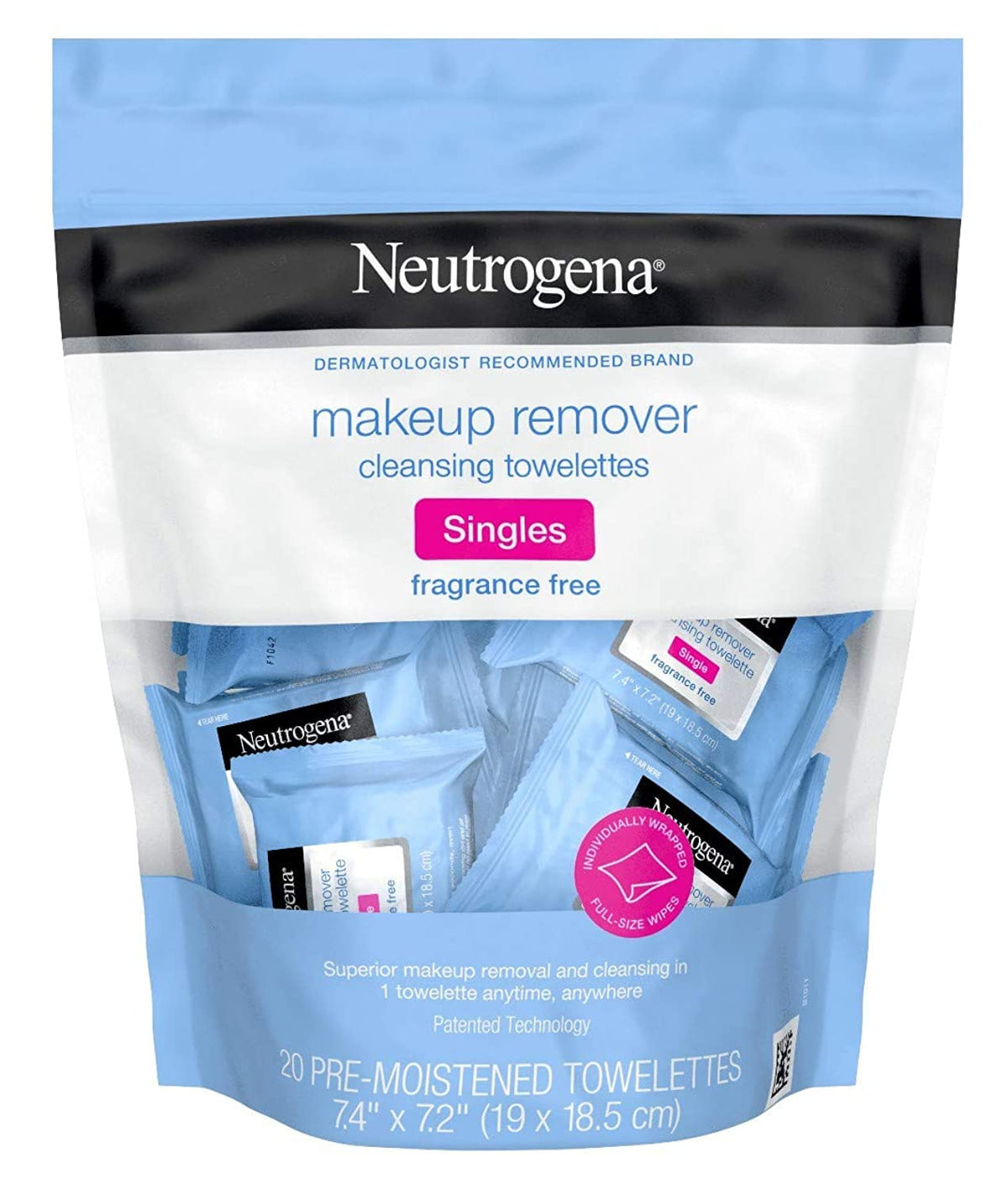 Neutrogena Fragrance Free Makeup Remover Cleansing Towelette Singles - 20 Ea, 20count