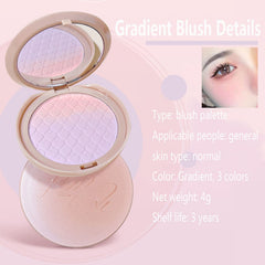 SYOSI Face Matte Pressed Powder Blush, Lasting Lightweight Blendable Soft Gradient Blush Highlighter, Natural-Looking Highly Piamented Facial Contour Highlight Gradient Blush Powder Makeup