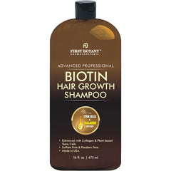 First Botany Hair Regrowth and Anti Hair Loss Shampoo 16 fl oz, with DHT blockers, Collagen & Stem Cells- Daily Hydrating, Detoxifying, Volumizing Shampoo For Men and Women