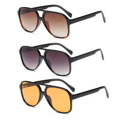 Freckles Mark Vintage Retro 70s Sunglasses for Women Men Classic Large Squared Aviator Frame UV400 Trendy Orange Glasses