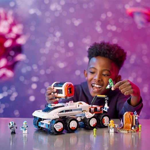 LEGO City Command Rover and Crane Loader Outer Space Toy for 7 Plus Year Old Boys, Girls & Kids, Vehicle Set with 4 Astronaut Minifigures, Robot, 2 Alien Figures & Planet Setting, Birthday Gift 60432