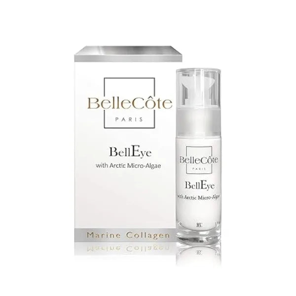 BelleCôte Paris Anti Wrinkle Luxurious BellEye Cream Eye Cream for Puffiness & Dark Circles, Eye Treatment with Arctic Micro-Algae for Dry & Dehydrated Skin Around Eyes Diminishes Fine Lines 1 Oz