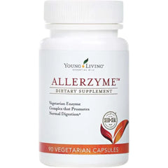 Young Living Allerzyme 90 ct Dietary Supplement Capsules Vegetarian Enzyme Complex with Tarragon and Ginger Premium Essential Oils for Digestive Support
