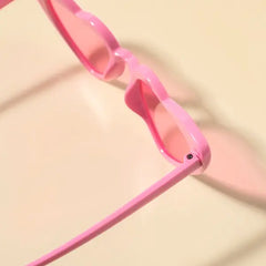 PATPAT Kids Glasses Trendy Heart Plastic Frame Decorative Glasses (Random Glasses Case Color) pink