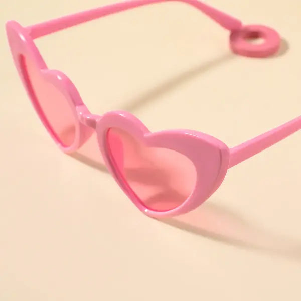 PATPAT Kids Glasses Trendy Heart Plastic Frame Decorative Glasses (Random Glasses Case Color) pink