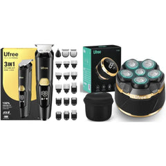 Ufree Ultimate Combo: 6D Head Shaver & 3-in-1 Trimmer Set