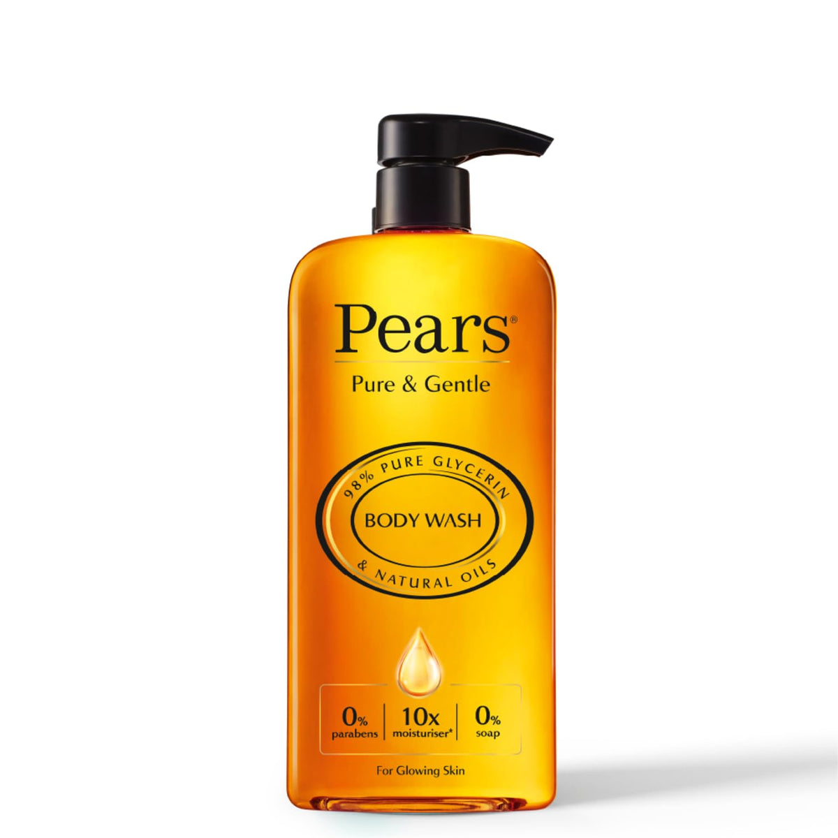 Pears Pure & Gentle Natural Oils Body Wash Gently Cleanses Skin, 500ml| Soap-Free pH Balanced Formula With 10X Moisturization| For Healthy & Glowing Skin With A Refreshing Fragrance After Shower