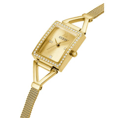 GUESS US Women's Gold-Tone Mesh Analog Watch, one
