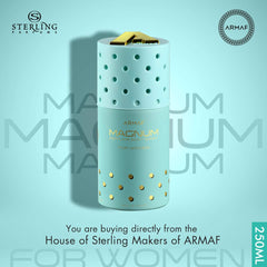 Armaf magnum a9 perfume body spray for women, turquoise - 250 ml