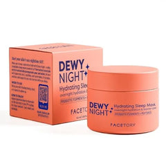 FACETORY Dewy Night Sleeping Mask Hydrating Overnight Face Mask with Probiotic Ferments, Peptides, and Hyaluronic Acid Fragrance Free K Beauty Skincare, 50 ml