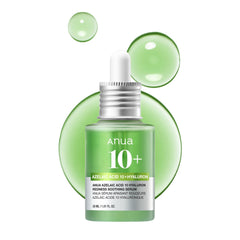Anua Azelaic Acid 10 Hyaluronic Redness Soothing Serum, Facial Serum for Sensitive Skin, Hyaluronic Acid, Niacinamide, Spot Care, Natural Colour, Vegan, Korean Skincare (30 ml / 1.01 fl oz.)