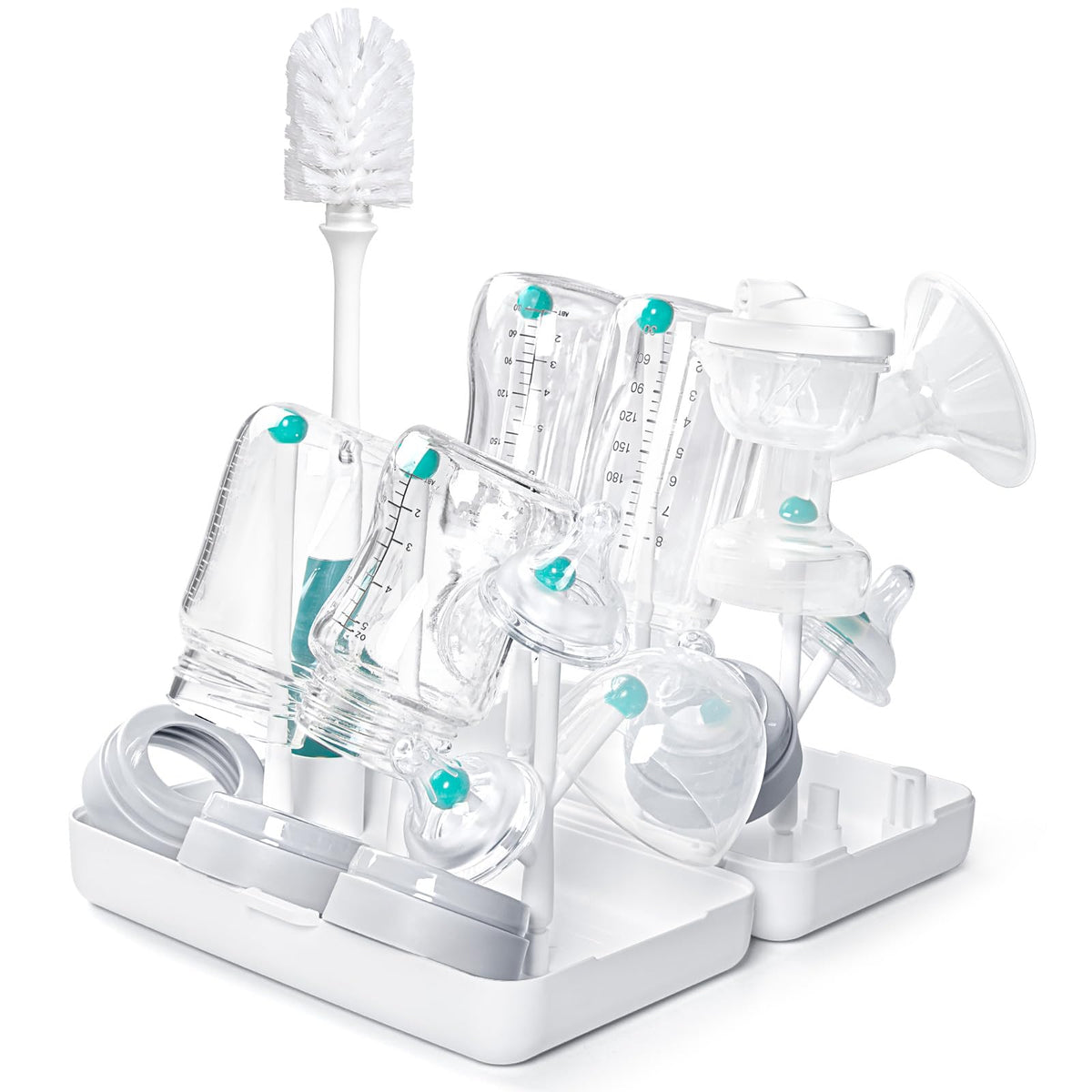 Termichy Travel Baby Bottle Drying Rack, Compact Size with Large Capacity for Working Mom, Visit Families, Friends or Camping with Baby Teal
