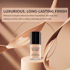 Color Me Beautiful Professional Moisture Complex Advanced Aloe Liquid Foundation 30ml | Sheer toMedium Coverage| Satin Semi Matte Finish | Ivory