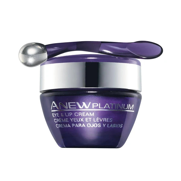 Avon Anew Platinum Eye & Lip Cream with Paxillium Technology, Dual-Tip Applicator, Dermatologist-Tested, Fragrance-Free, Hypoallergenic, Vegan, 0.5 oz