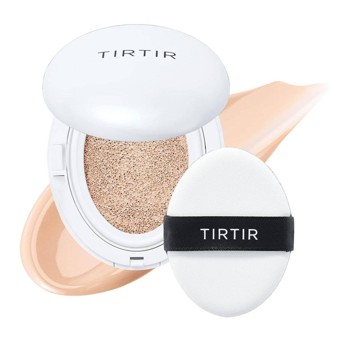 TIRTIR My Glow Cream Cushion | Natural Coverage, Hydrating, Dewy, Glow Finish, 24-Hours Long Lasting, Moisture barrier, Korean Cushion, Pack of 1 (0.63 oz.), 21N Ivory