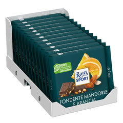 Ritter Sport Dark Almond & Orange Chocolate - 100g (Pack of 12)