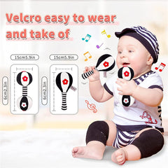 ELECDON 2PCS Baby Dumbbell Toy, Baby Rattles Toys for Toddler, Rattle Shaker Set, Teething Toys for Babies 0-12 Months, Soft Plush Rattles Baby Toys for Newborns, Newborn Birthday Gift