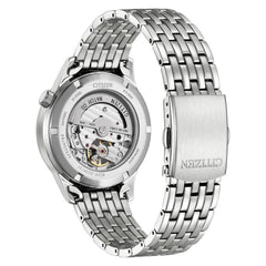 CITIZEN Unisex Classic Open Heart Mechanical Watch Nh9130-84A 40Mm White
