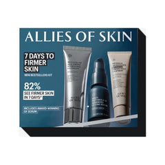 Allies of Skin 7 Days to Firmer Skin Kit | Clinical Anti-Aging Skincare Set | Cleanser, Moisturizer and Growth Factor Serum, Reduces Wrinkles & Sagging, Dermatologist-Tested