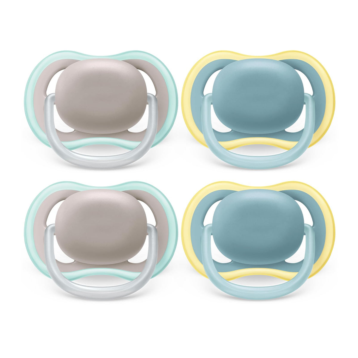 AVENT Philips Ultra Air Pacifier - 4 x Light, Breathable Baby Pacifiers for Babies Aged 18 Months Plus, BPA Free with Sterilizer Carry Case (Model SCF349/25)