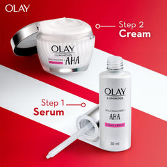 Olay 80700245 Luminous Niacinamide + AHA Face Cream Moisturizer 50G