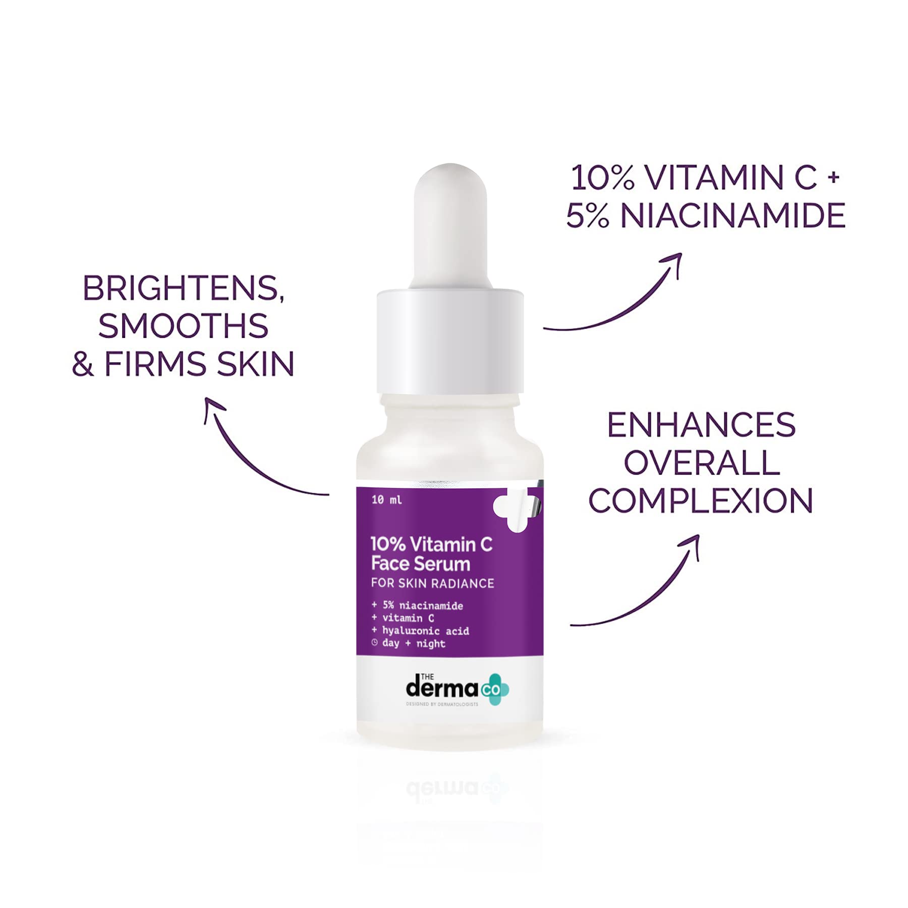 The Derma Co 10% Vitamin C Face Serum with Vitamin C, 5% Niacinamide & Hyaluronic Acid 10ml
