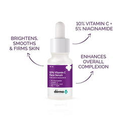 The Derma Co 10% Vitamin C Face Serum with Vitamin C, 5% Niacinamide & Hyaluronic Acid 10ml
