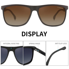 PUKCLAR Sunglasses for Men Polarized Lightweight TR90 Frame UV400 Spring Hinges Sunglasses