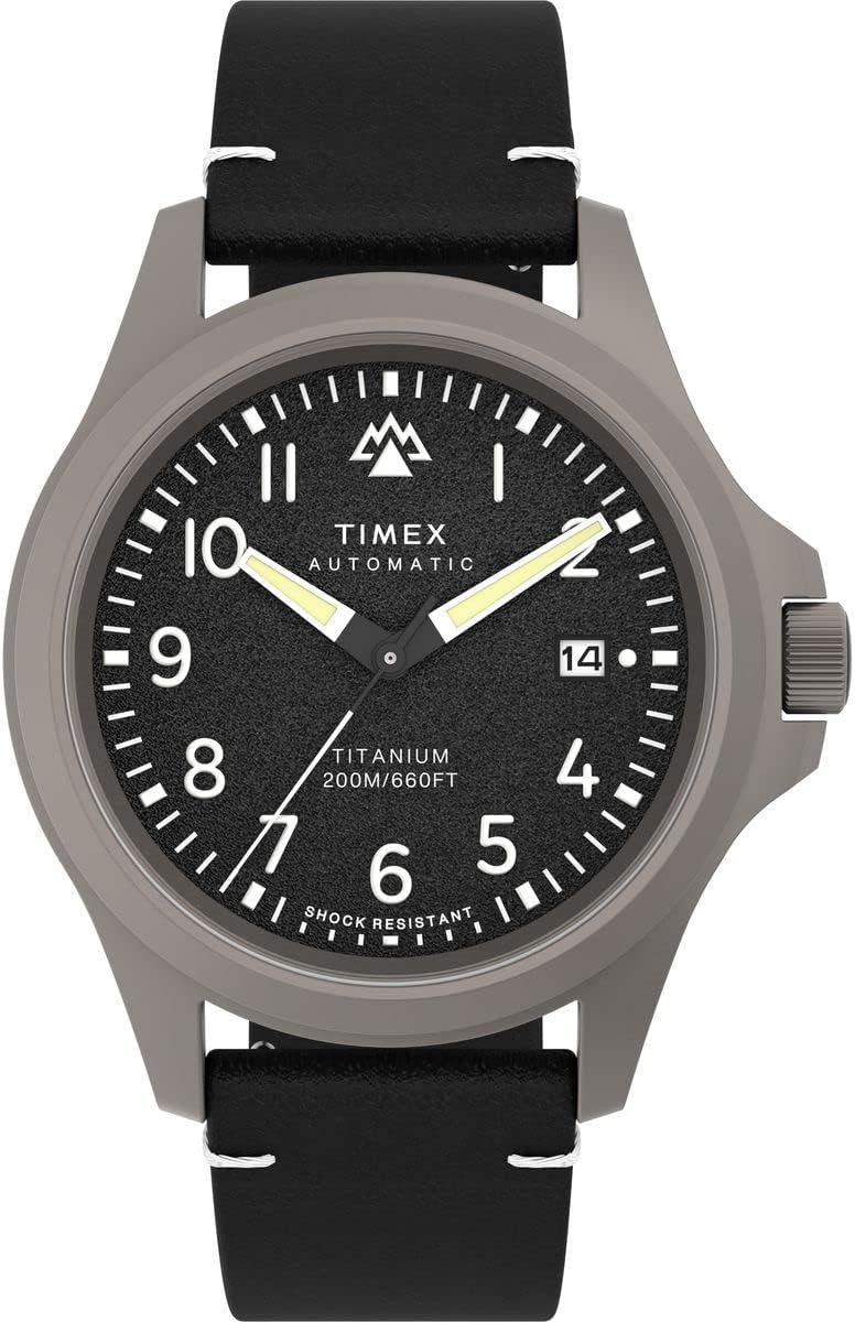 Timex Men's Expedition North Titanium Automatic 41mm Watch - Black Strap Black Dial Titanium Case, Black, One Size, 41 mm Expedition North Titanium Automatic - Black