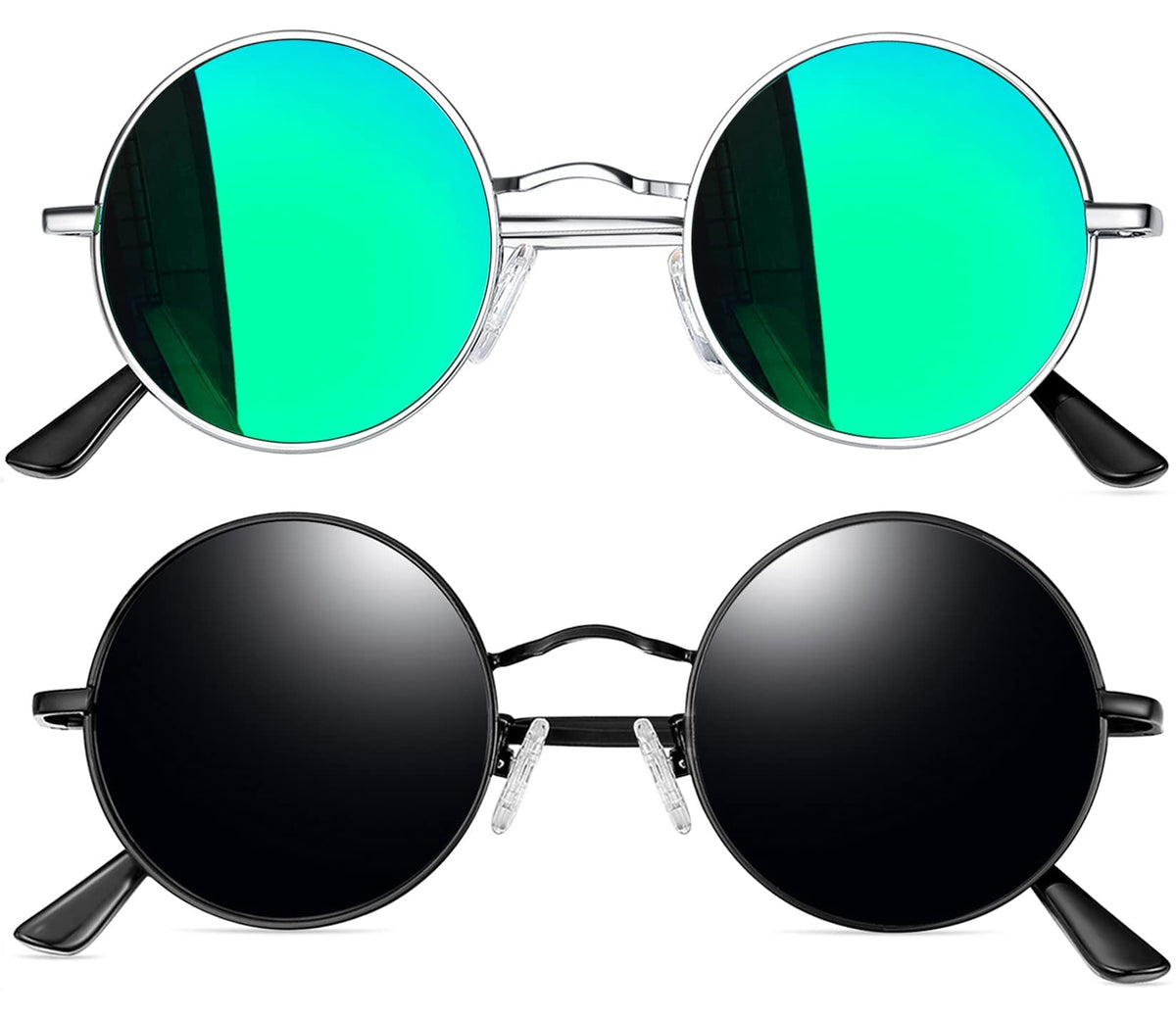 Joopin Round Polarized Sunglasses for Men Women, UV Protection Sun Glasses Small Circle Hippie Lennon Shades Sunglasses