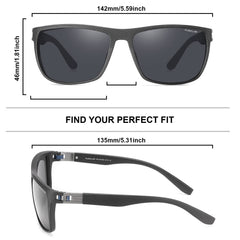 PUKCLAR Sunglasses for Men Polarized Lightweight TR90 Frame UV400 Spring Hinges Sunglasses