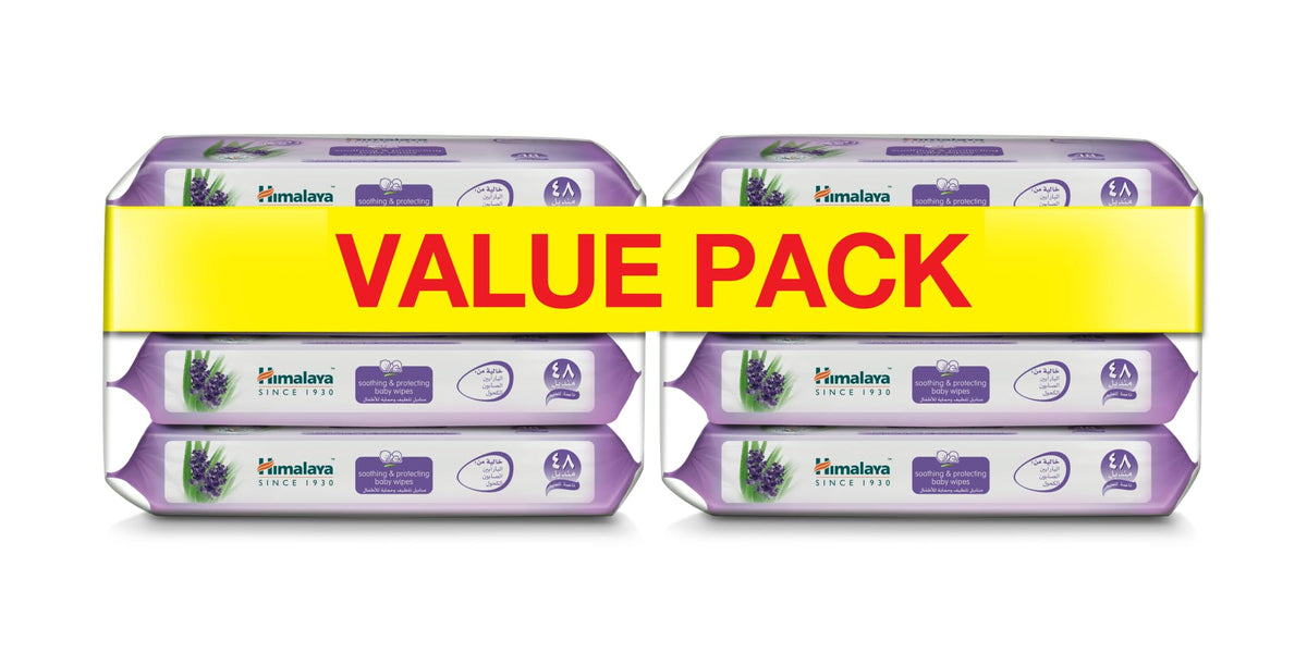 Himalaya Since 1930 Soothing & Protecting Baby Wipes Alcohol & Paraben Free for Sensitive Skin - 56 x 4 Twin Pack (448 Wipes)