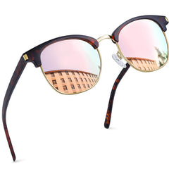Joopin Polarized Semi Rimless Sunglasses Men Women, Classic Half Frame Sun Glasses UV Protection