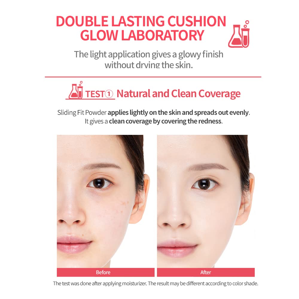 ETUDE Double Lasting Cushion Glow (21C1 Petal) (21AD) | 24-Hours Lasting Cushion with a Radiant Natural Finish