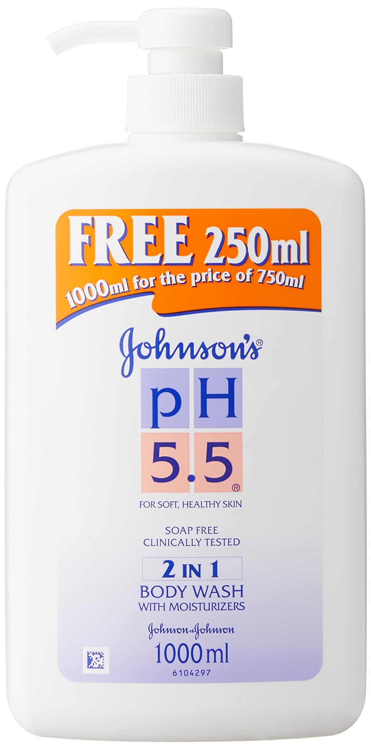 Johnson's & PH 5.5 2 in 1 Body Wash with Moisturizers, 1000 ml