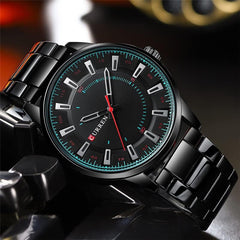 CURREN 8406 Top Brand Luxury Fashion Watch Men's New Stainless Steel Waterproof Wrist Watch - BLACK GREEN