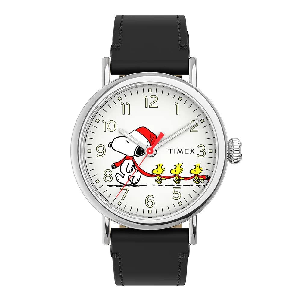 Timex TW2U86400 Peanuts Snoopy Analogue Watch for Men, 40 mm Size, Black