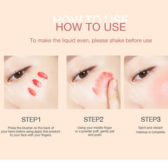 NOVOLAN Liquid Blush 15ml Cream Blush Wet Makeup Sweet Cheeks Blush Matte Pot Blusher, Natural Color Liquid Blush Long-Lasting Matte Silky Delicate Rouge Beauty Makeup (#01)