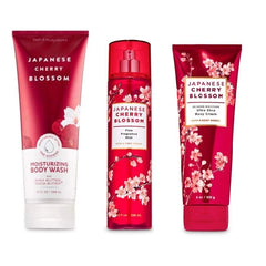 Bath and Body Works - Japanese Cherry Blossom - Moisturizing Body Wash, Fine Fragrance Mist and Ultra Shea Body Cream - 3 pc - Gift Set (2020)