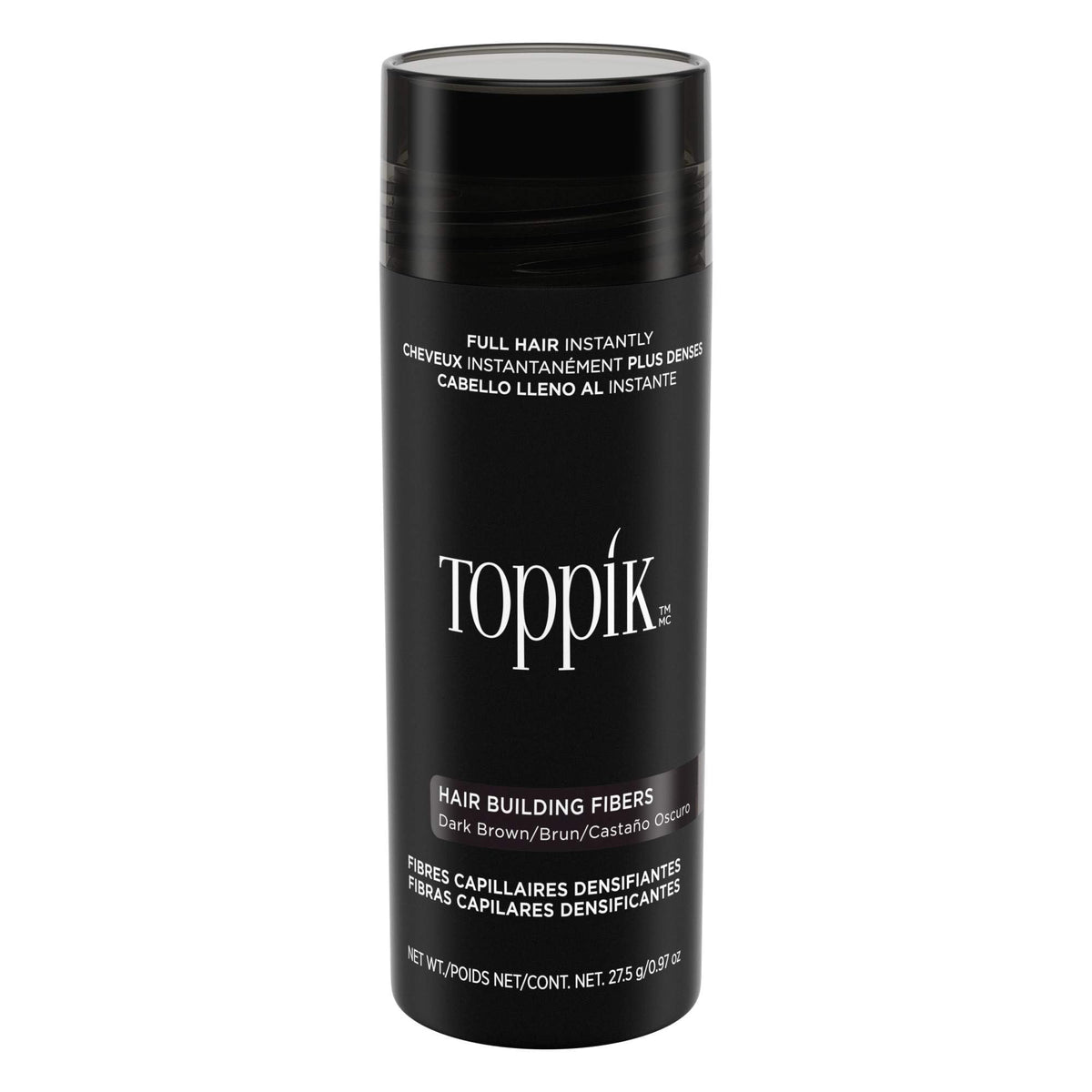 Toppik Hair Building Fibers with Premium Keratin Fibers Conceals Hair Thinning and Hair Loss for Fuller Looking Hair that Gives Completely Natural Look For Men and Women Dark Brown, 27.5 Grams