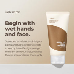 ISNTREE Green Tea Fresh Cleanser 120ml 4.06 fl.oz Mild Face Cleanser | Korean Skin Care for Oily Combination Skin moisture barrier oil moisture balance